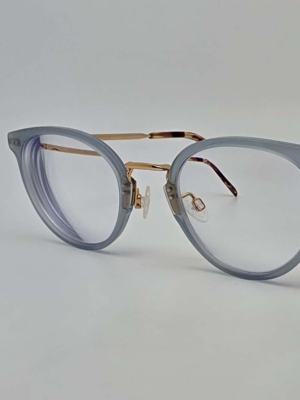 Warby Parker Elina M 1365 Blue Agave Polished Gold Eyeglasses Frame Italy 48mm